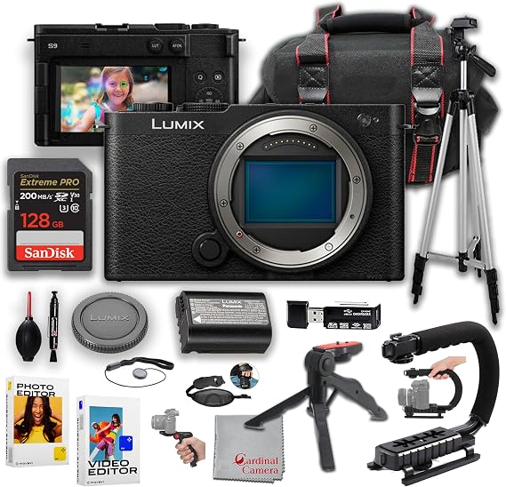 Panasonic Lumix S9 Mirrorless Camera (Body) | 24.2MP | 128GB Extreme Memory, U Grip, Tripod, Deluxe Case & More