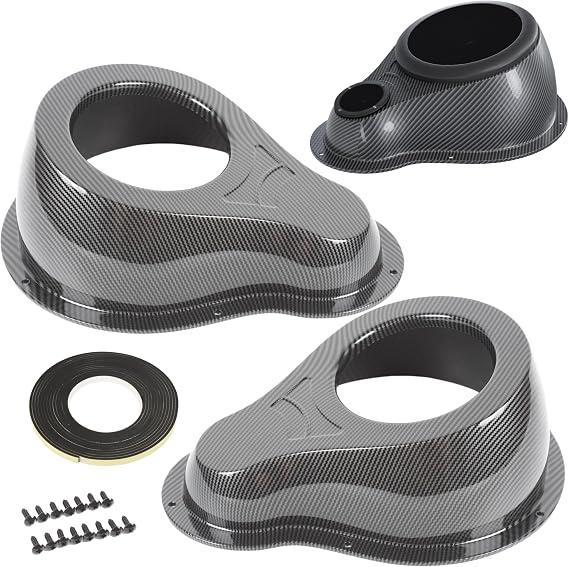 2PCS Carbon Fiber Style Speaker&tweeter Boxes Universal for 6.5" Speakers For UTV ATV RV Boat Trunk Trailer Golf Cart Marine Speaker Enclosures Pods Spacer Rear Deck Kick Panel Box (Carbon Fiber Look)