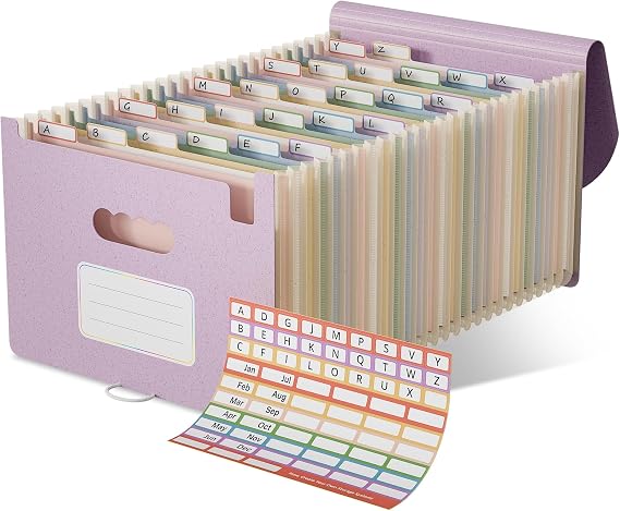 EcoStash Document Folder A4 26 Apartments Wheat Straw Expanding Folder Sorting Folder Colorful File Folder Organizer Accordion File Folder Organizer