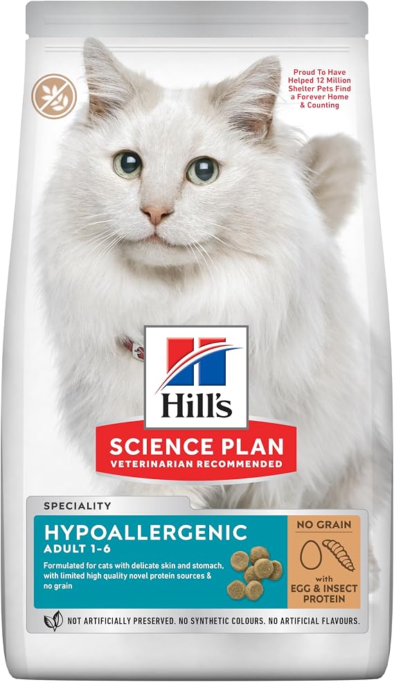 Hill's Science Plan Hypoallergenic Tahılsız Yumurtalı ve Böcekli Yetişkin Kedi Maması 7 Kg