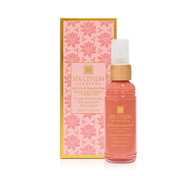SPA CEYLON Lotus & Rambutan Ultra-Hydrating Day & Night Treatment, Natural Formula, Night Moisturizer for Face, Daily Face Moisturizer, For Sensitive Skin, 50ml