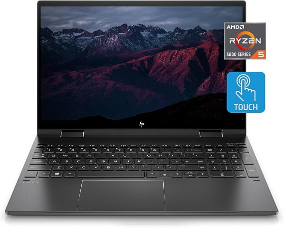 HP Envy x360 15 Convertible Laptop, AMD Ryzen 5 5500U Processor, AMD Radeon Graphics, 8 GB RAM, 512 GB SSD, 15.6 inch Full HD Display, Windows 10 Home(15-ee1010nr, 2021)