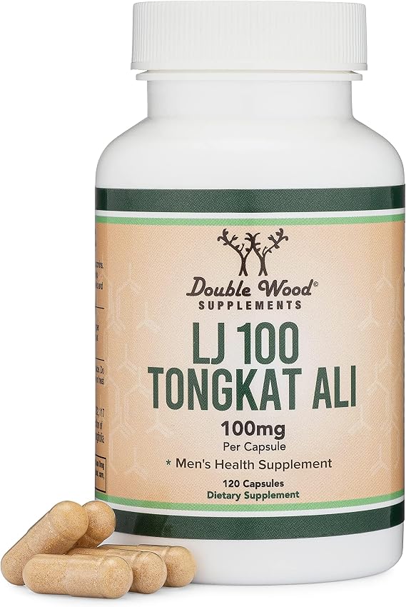 LJ100 Tongkat Ali for Men, 40% Glycosaponins, 100mg, 120 Capsules | Energy, Stamina + Libido Supplement, Patented LJ100, 40% Glycosaponins + 22% Eurypeptides, Clinically Studied, For Men