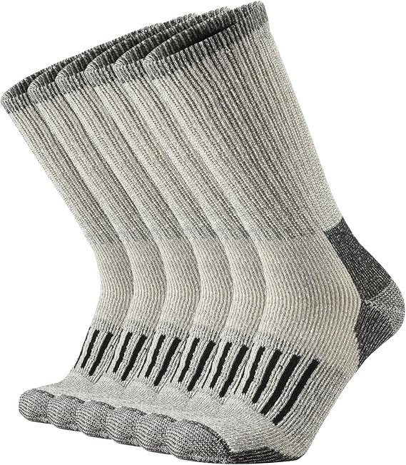 SOX TOWN Merino Wool Socks for Men Heavy Cushion Crew Outdoor Hiking Hiker | Moisture Wicking, Odor Control, Heavy Weight, Arch Support, Breathable, Comfortable, Thermal, Cold Winter, Size M/L/XL 3 Pack