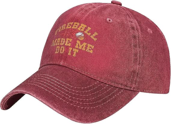 Fireball Made Me Do It Baseball Cowboy Hat Adjustable Trucker Hat Red