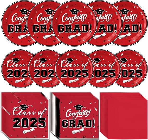 Graduation Decorations 2025 (Red Black)