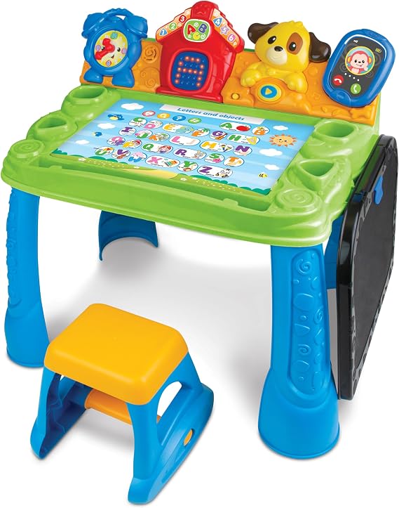 Winfun Smart Learning Interactive Activity Desk for Kids, Educational Learning Hub with Touch, Drawing, LED Screen for Letters, Numbers, Shapes, Songs, Creative Fun for Toddlers 24M+