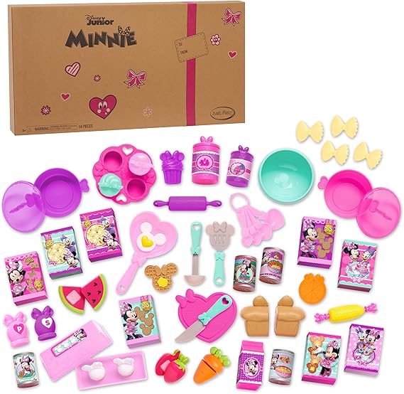 Disney Junior Minnie Mouse Bow-Tique Bowtastic Kitchen Accessory Set, Over Fifty Piece Play Food and Utensils, Frustration Free Packaging