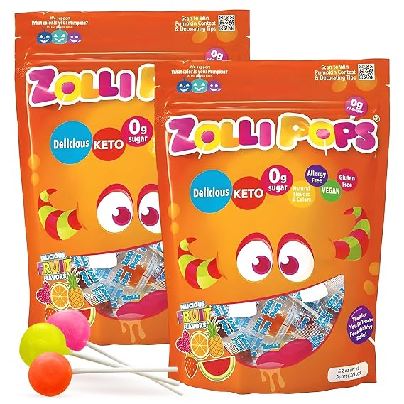 Zollipops Halloween Clean Teeth Lollipops, Assorted Flavors, 10.4 Ounce