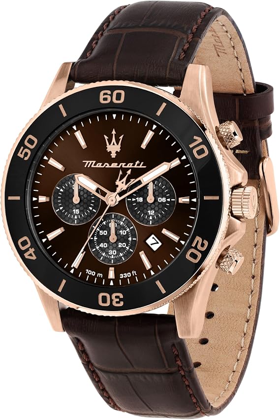 Maserati Limited Edition Mens Watch, Chronograph, Analog, Leather Strap, Waterproof, Competition Collection - R8871600001