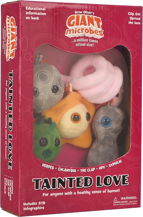 GIANT MICROBES Tainted Love Themed Gift Box, STIs, STDs, Medical Lab Technician Gifts, OBGYN Gifts for Doctors, Infection Prevention Gift, Infection Control Nurse, Medical Presents, Bag Charms