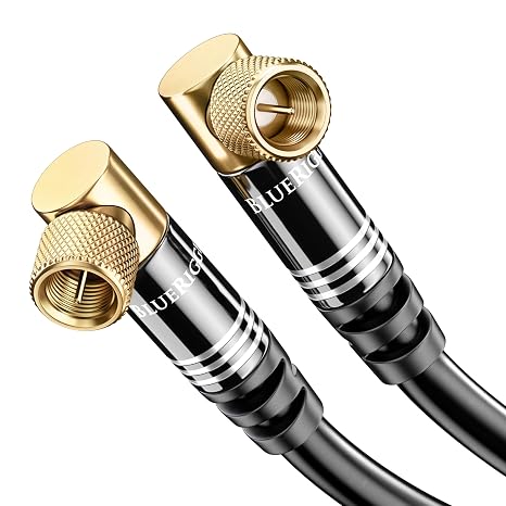 BlueRigger RG6 Digital Coaxial Audio Video Cable (10FT, Male F Type Connector, Triple Shielded) Coax Cable for HDTV, CATV, DVB-T2/C/S, Modem, Radio, Satellite Receivers