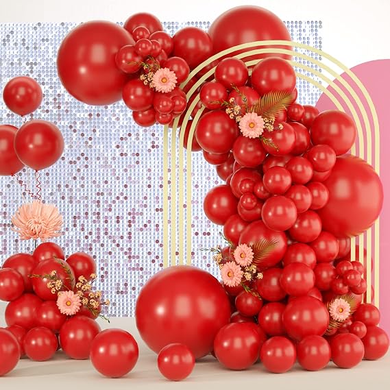 Red Latex Balloons - Red Party Balloons 139 Different Sizes 5/10/12/18 Inch