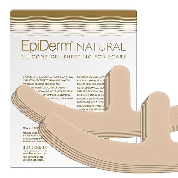 EpiDerm Mastopexy Silicone Scar Tape, Anchor-Shaped, 5 Pairs, Natural
