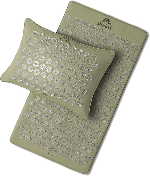 ShaktiMat Premium Acupressure Mat & All-Over Pillow Set, Level 1 Intensity in Tulsi, Thousands of Signature Spikes that Massage Muscles, Aid Sleep & Unlock Inner Tension | Similar to Acupuncture