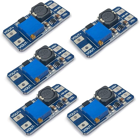 FainWan 5pcs MT3608 DC-DC Step Up Power Apply Module Booster 2A Power Module Compatible with Ar-duino
