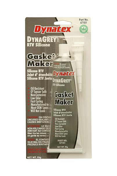 Dynatex 47181 DynaGrey Low Volatile RTV Silicone Gasket Maker,85 to 500 Degree F, 3.8 oz Carded Tube, Grey (Pack of 12)