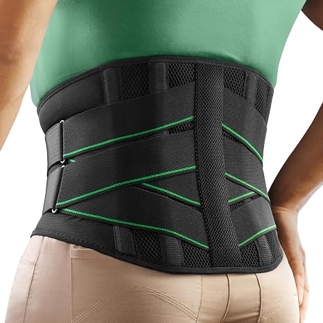 FREETOO Back Brace for Men Lower Back Pain, Breathable Back Support Belt for Women,Work with Soft Pad, Lightweight Lumbar Support for Lasting Relief, Sciatica, Herniated Disc, M(Waist: 85-100 CM)