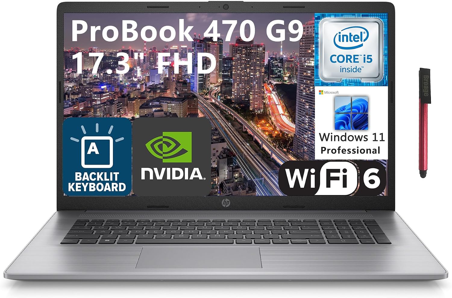 HP 2023 ProBook 470 G9 17.3 FHD Business Laptop Computer, 12th Gen Intel 10-Core i5-1235U Beat i7-1195G7, GeForce MX550, 64GB DDR4, 4TB PCIe SSD, WiFi 6, BT 5.3, Backlit KB, Windows 11 Pro, BROAG