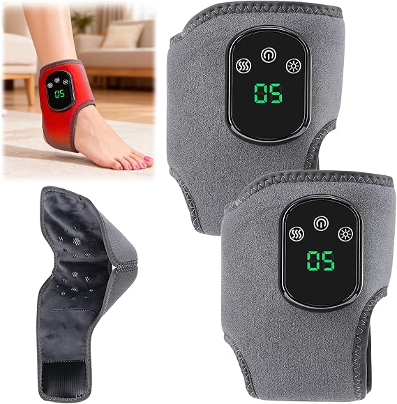 Fodeuxp Foot Renew Triple Method Massager, 2025 New 3 in 1 Wireless Heated Foot & Ankle Wrap, Portable Foots Renew Massager for Ankle Relaxation (2 Pcs)
