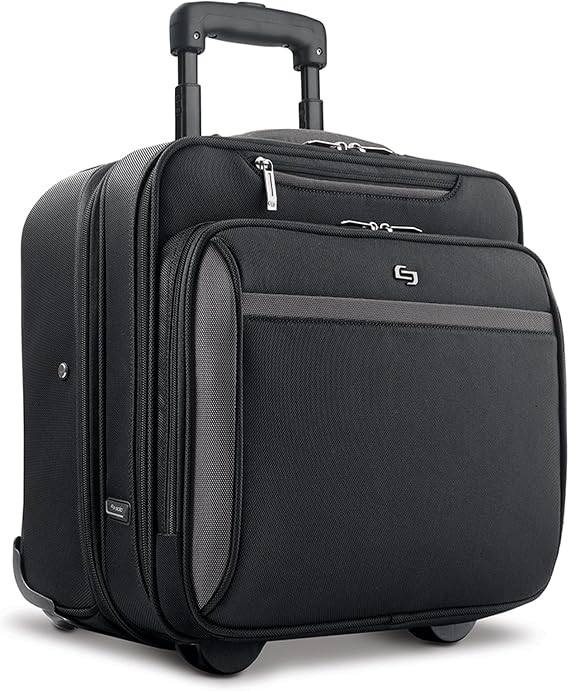 Solo New York Rolling Case with Wheels - Roller Laptop Bag, Wheeled Briefcase for Women & Men, Carry On Size for Travel, Fits 16" Computer - West Side, Black