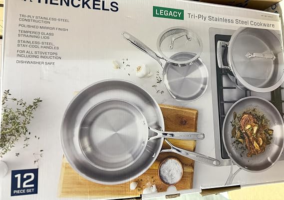 Henckels Tri-Ply Clad Stainless Steel 12 Piece Cookware Set