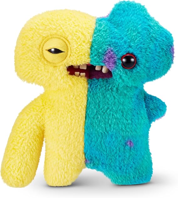 Fuggler Misfit Monsters 9" Series 1 by Zuru Funny Ugly Monster Plush Toy Squid & Gap Tooth McGoo - Yellow & Multi