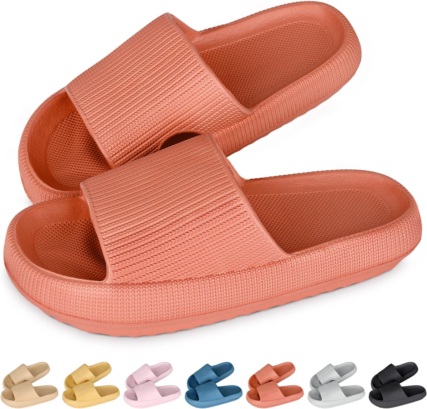 Cloud Sliders for Women and Men - Super Soft Pillow Slippers, Open-Toe Sandals for Shower, Pool, Summer, Indoor & Outdoor