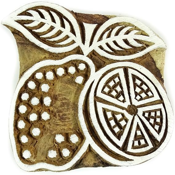 Knitwit Fruit Textile Printing Block Pottery Stamps Blockprint Indian Wood Stamps