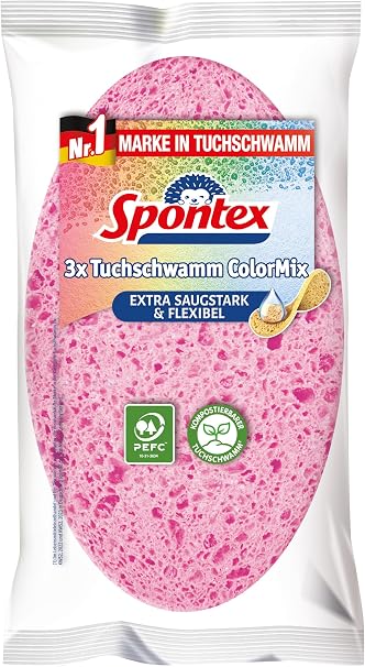 Spontex ColorMix cloth sponge extra absorbent and tear-resistant pack of 3 (3 x 3 pieces)