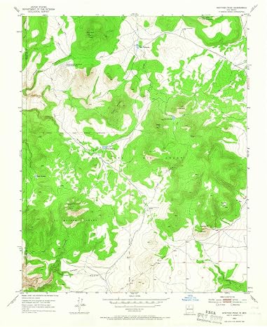 YellowMaps Montoso Peak NM topo map, 1:24000 Scale, 7.5 X 7.5 Minute, Historical, 1952, Updated 1966, 27 x 22 in - Tyvek