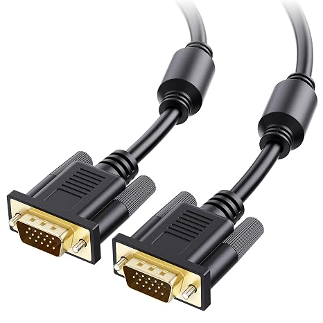 Cable Matters VGA Cable with Ferrites, VGA Cord, 6ft | Male to Male, for Computer Monitors