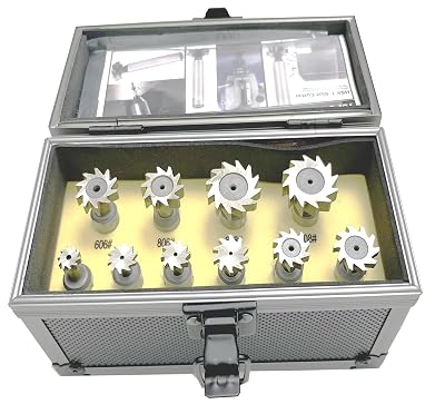 HSS M2 Woodruff Keyseat Cutters Set 12 Round Shank Straight Tooth Milling Cutter for Keyseat Slot-10Pcs