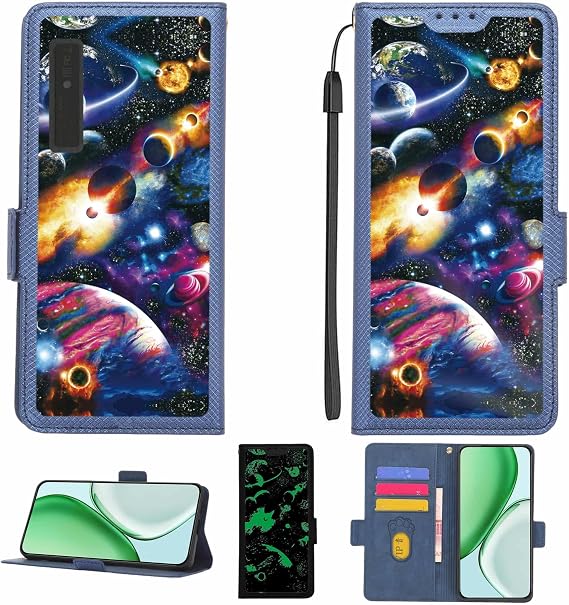 Aroepurt Case Compatible for Onyx Boox Palma 2 ePaper eReader Phone Case Flip Cover [with Tempered Glass Screen Protector][RFID Blocking][Luminous Effect] LPT-XQ