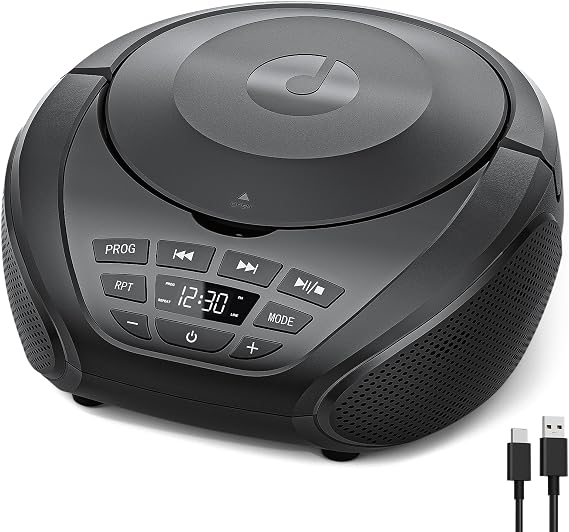 Gueray CD Player Portable Boombox Radio CD Players with Dual Speakers