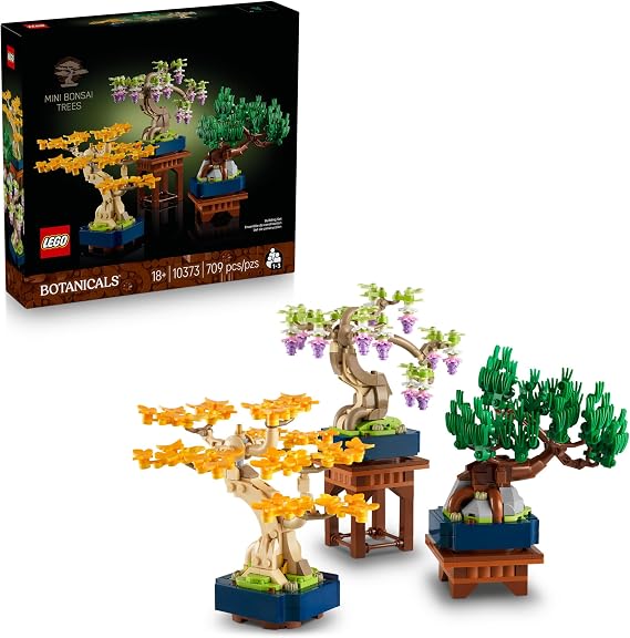LEGO Botanicals Mini Bonsai Trees Building Set - Artificial Bonsai Tree Building Blocks for Adults, Ages 18+ Gift for Birthdays for Him - DIY Home and Office Decor for Men and Women - 10373
