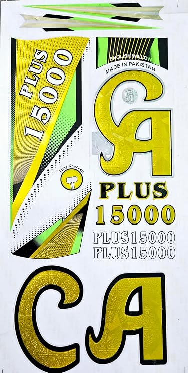 AYN Cricket Bat Sticker 3D Embossed English Willow Fiber Tape Sports Accessories Protection, CA 15k Gold