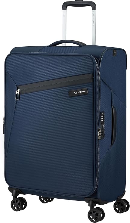 Samsonite Litebeam - Spinner M, Expandable Suitcase, 66 cm, 67/73 L, Blue (Midnight Blue)