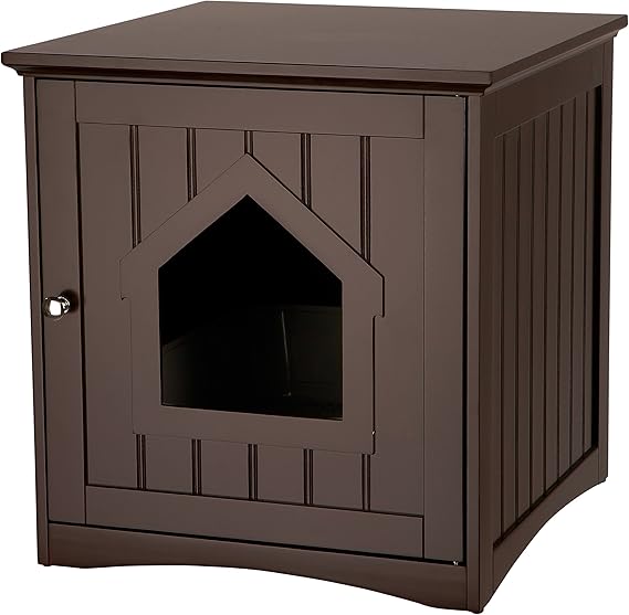 TRIXIE Small Litter Box Enclosure - Indoor Furniture for Cats - Use to Cover Litter - Add a Bed for a Retreat - Brown