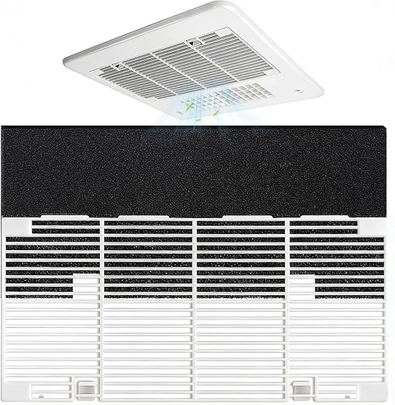 Dianrui RV A/C Vent Cover for Dometic AC Cover Replacement, 14.1" x 7.7" Duo-Therm RV Air Conditioner Grille Replacement with RV A/C Filter, RV Air Conditioners Parts for Dometic 3104928.019