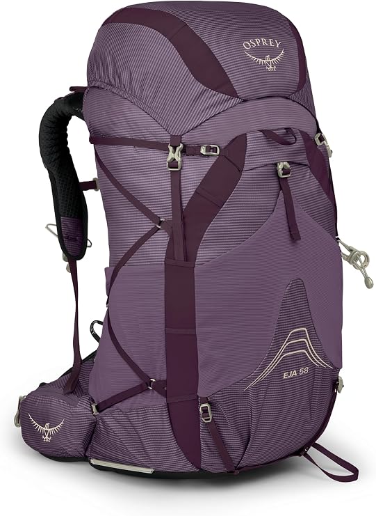 Osprey Eja 58L Women's Ultralight Backpacking Backpack, Purple WM-L