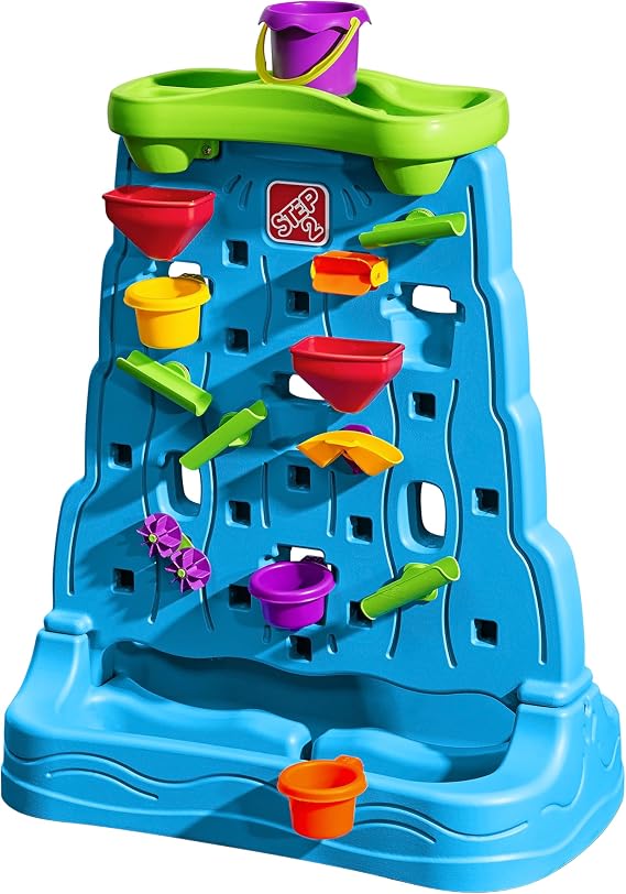 Step2 Waterfall Discovery Water Wall with Maze | Water Table/Water Toys for the Garden | Incl. 13-piece accessory set