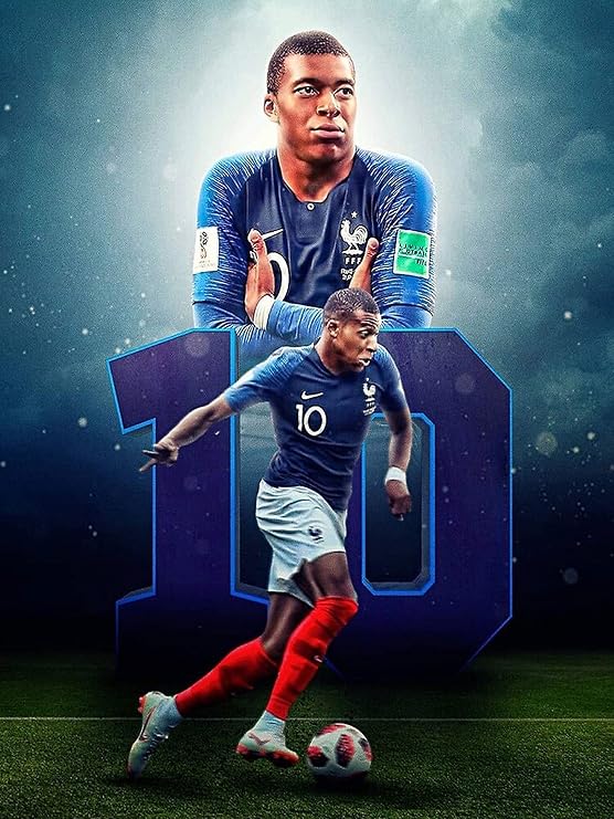 Muro Quardo Mbbaappee Fooottball Walllpaper 12x16 inch Poster