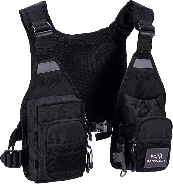 BASSDASH FV08 Ultra Lightweight Fly Fishing Vest for Men and Women Portable Chest Pack