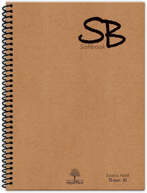 ETİKA SB A5 140 Sayfa Defter Kraft Kapak Spiralli Hafif Kağıt ÇİZGİLİ 70 Yp.