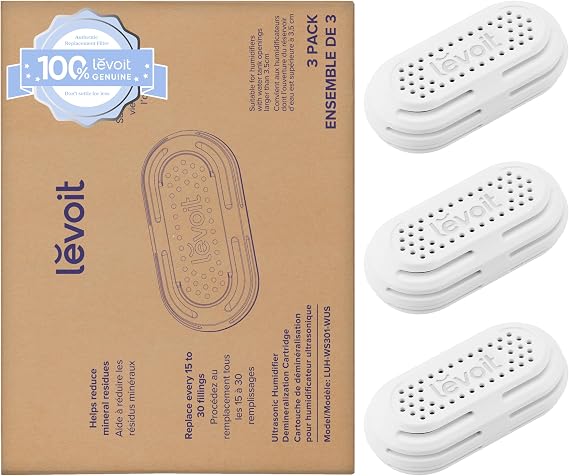 Levoit 3-Pack Humidifier Demineralization Cartridge, White