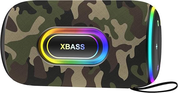 Portable Bluetooth Speaker, Bluetooth 5.4 Speaker, 30W Dual Speaker, 2.0 Channel, Deep Bass, 30H Playtime, Colorful RGB Lights, IPX7 Waterproof, TWS pairing for Outdoor/Home/Party/Travel, Gift Ideas