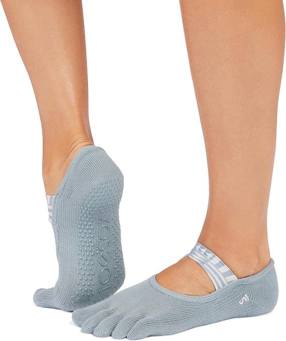 toesox Toeless Socks for Women with Grips - Non Slip Low Rise Half Open Toe for Ballet, Yoga, Pilates, Barre Grip Toe Socks
