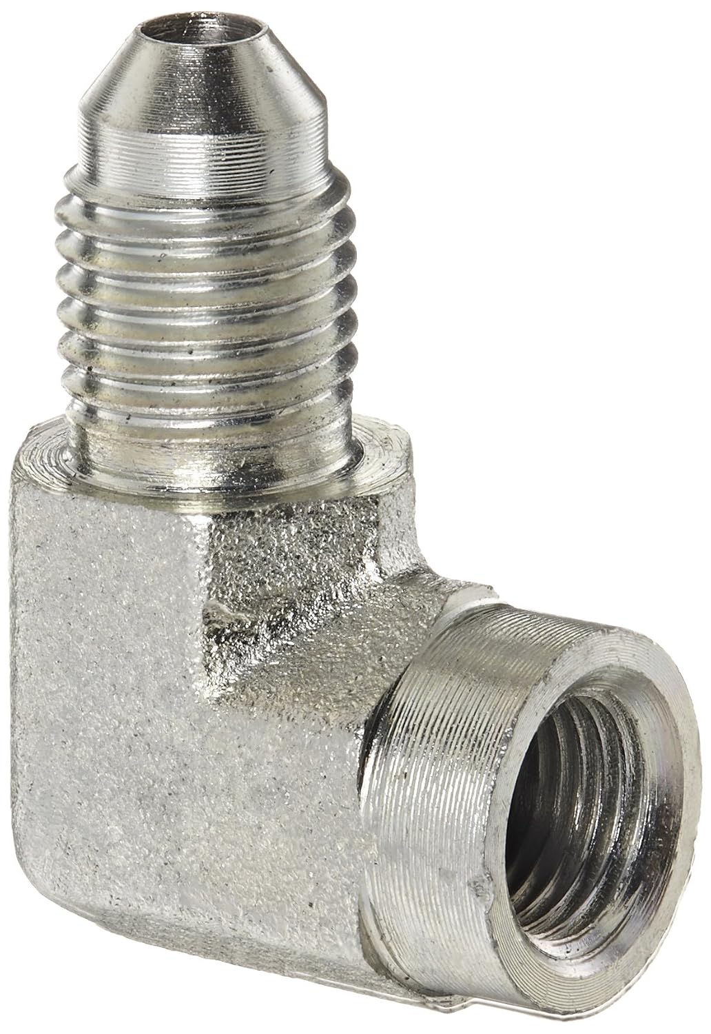 Eaton Aeroquip 2025-2-4S 90 Degree Female Elbow, JIC 37 Degree & NPT End Types, Carbon Steel, 14 JICf x 18 NPTf End Size, 14 Tube OD, 18 Female Pipe Size