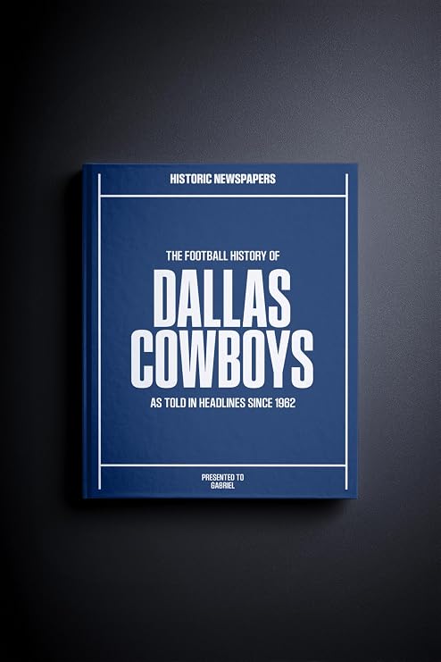 Signature gifts Personalized Football History Book - Sports Fan Gift - A Pro Football History Told Through Newspaper Archive Coverage - Add a Name Gold Foil Embossed for Free | Football History Book